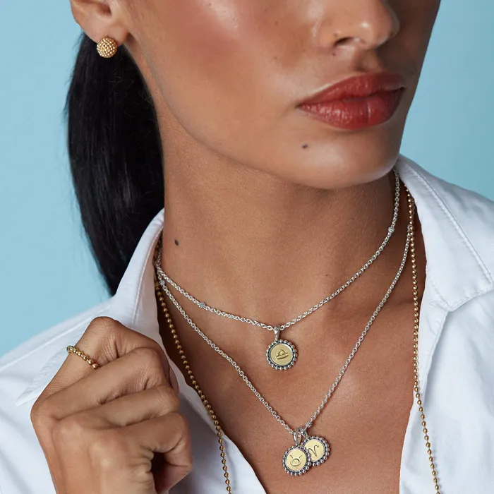 Signature Caviar Aquarius Zodiac Charm LAGOS Charm Necklaces