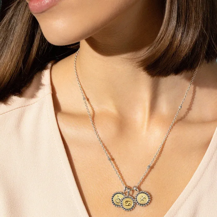 Signature Caviar Aquarius Zodiac Charm LAGOS Charm Necklaces