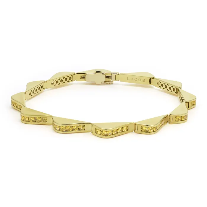Studio 18K Gold Yellow Sapphire Link Wave Bracelet LAGOS Bracelets