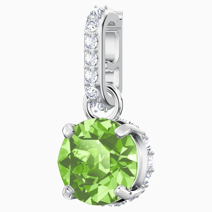 Swarovski Charm Necklaces Swarovski Remix Collection Charm August Light Green Rhodium Plated