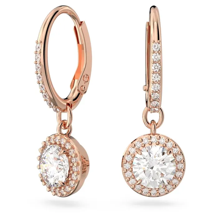 Swarovski Earrings Swarovski Constella Drop Earrings Round cut Pav White Rose goldtone plated ONE SIZE