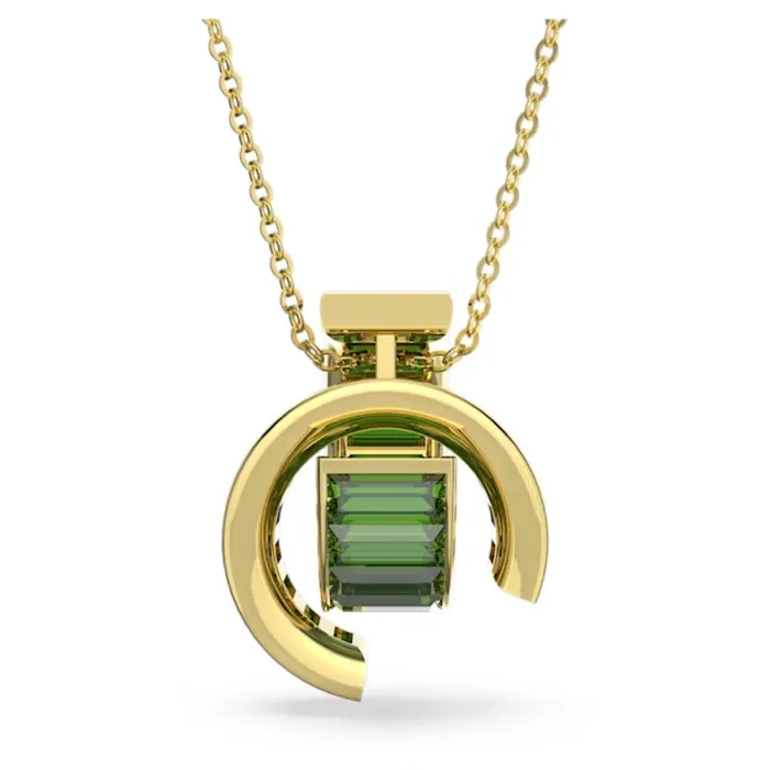 Swarovski Matrix Pendant Baguette Cut Green GoldTone Plated Swarovski Rings