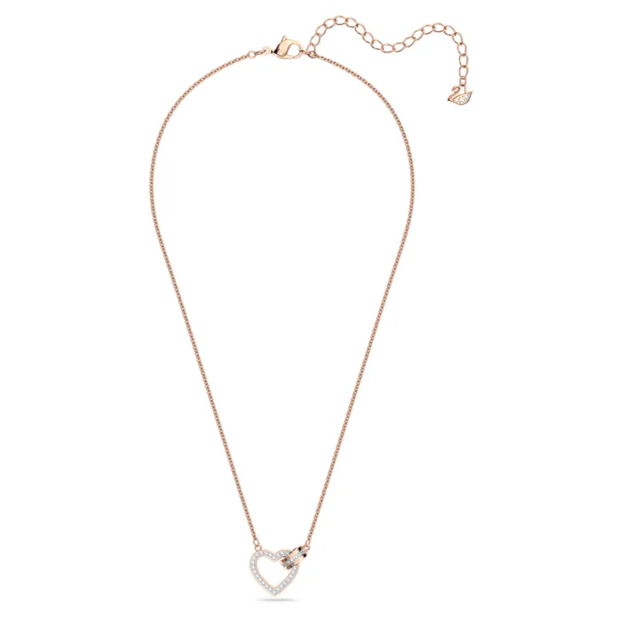 Swarovski Necklaces Swarovski Lovely Necklace Heart White Rosegold tone plated