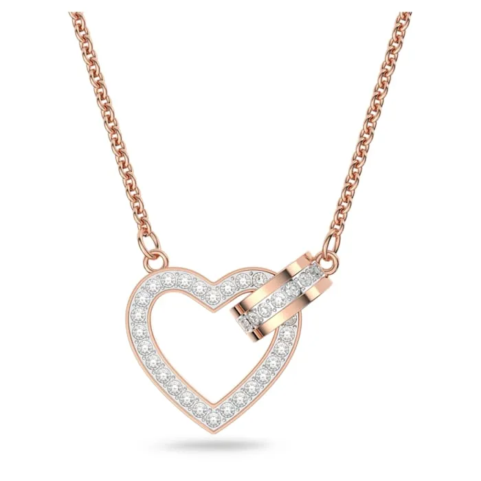 Swarovski Necklaces Swarovski Lovely Necklace Heart White Rosegold tone plated