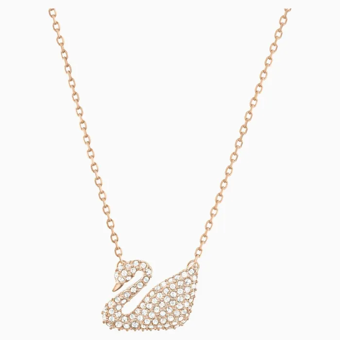 Swarovski Necklaces Swarovski Swan Necklace White RoseGold Tone Plated