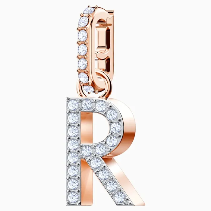 Swarovski Remix Collection Charm R White RoseGold Tone Swarovski Rings