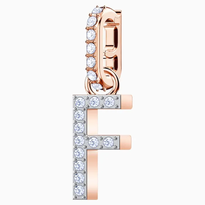 Swarovski Rings Swarovski Remix Collection Charm F White RoseGold Tone