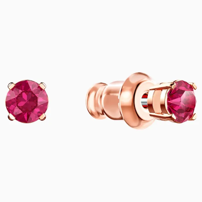 Swarovski Rings Swarovski Sparkling Dance Round Set Red RoseGold Tone
