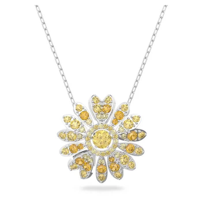 Swarovski Swarovski Eternal Necklace with pendant Flower Yellow Rhodium plated 50CM Necklaces