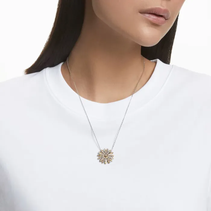 Swarovski Swarovski Eternal Necklace with pendant Flower Yellow Rhodium plated 50CM Necklaces