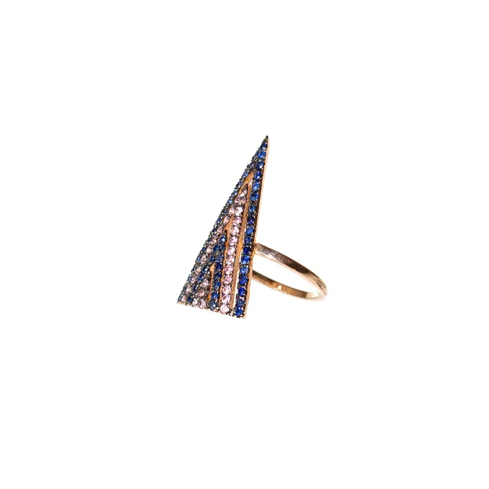 Terzihan Rings Terzihan 14 Carat Pink Gold Ring With Precious Stones Size 65