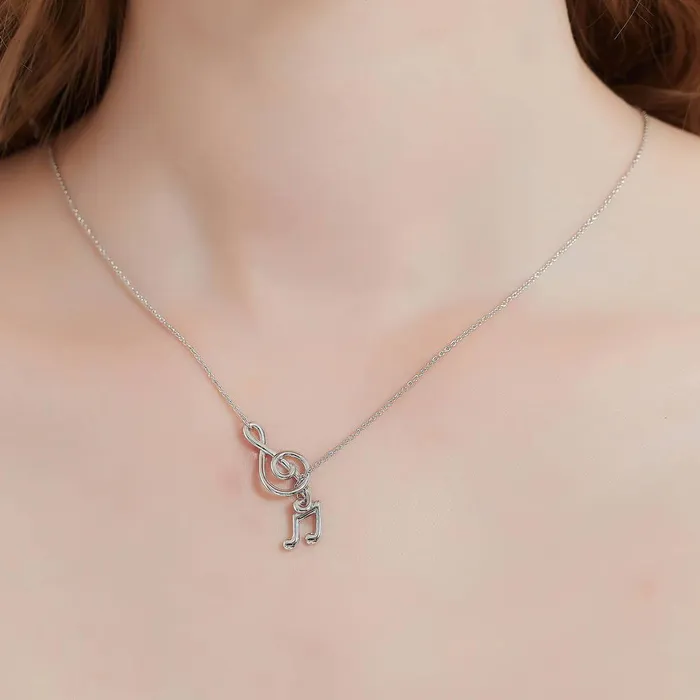 Treble Clef Music Note Set in Sterling Silver BERRICLE Earrings