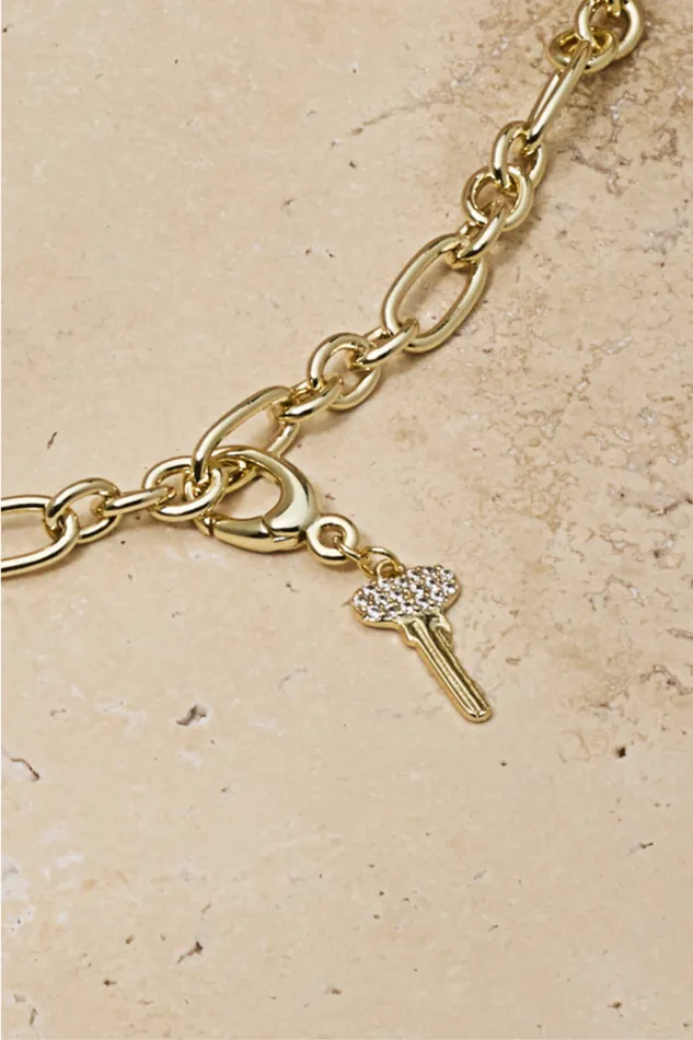 Untamed Petals Charm Necklaces Key Charm
