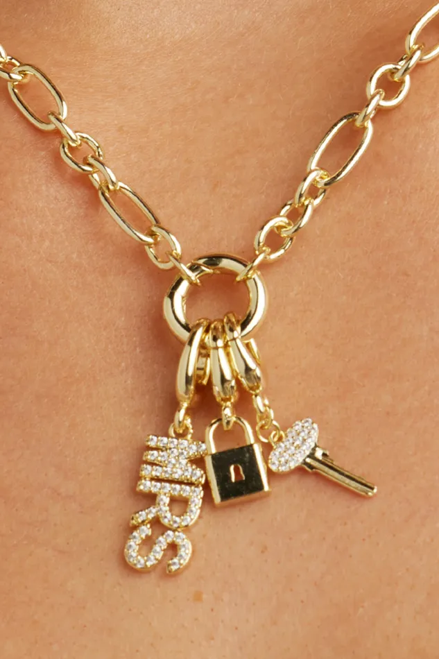 Untamed Petals Charm Necklaces Key Charm