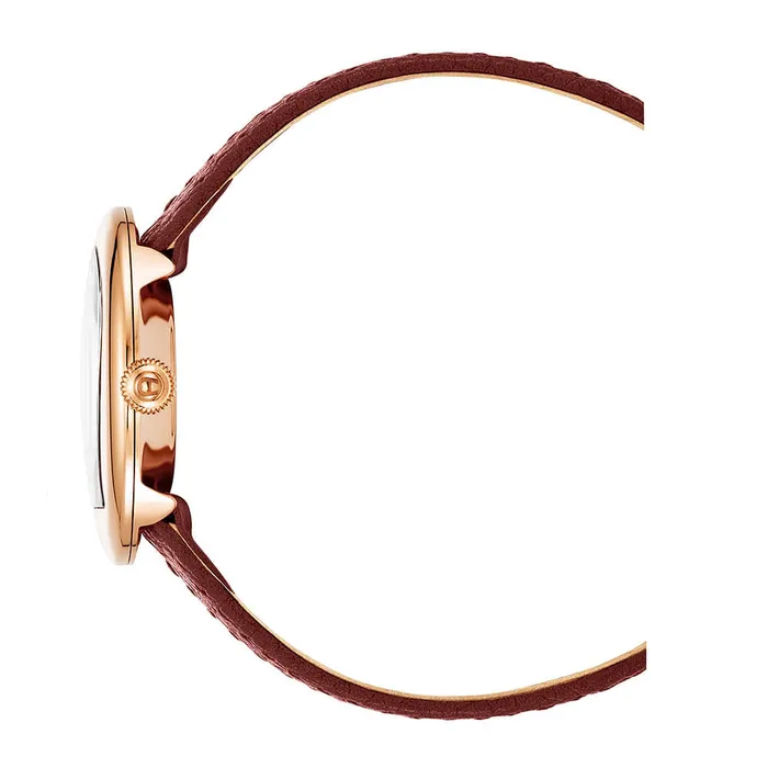 Watches Aigner Aigner Biella Ladies MotherofPearl Dial Rose Gold Case Brown Leather Strap Watch