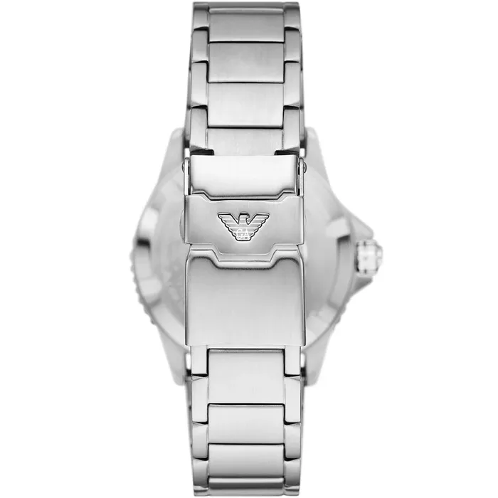 Watches Emporio Armani Emporio Armani World Explorer Diver GMT Gents Blue Dial Stainless Steel Watch