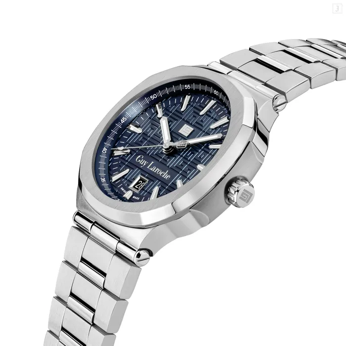 Watches Guy Laroche Guy Laroche Charlie Gents Blue Dial Stainless Steel Watch