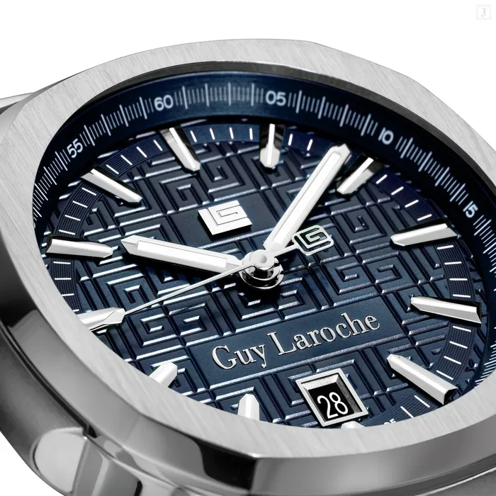 Watches Guy Laroche Guy Laroche Charlie Gents Blue Dial Stainless Steel Watch