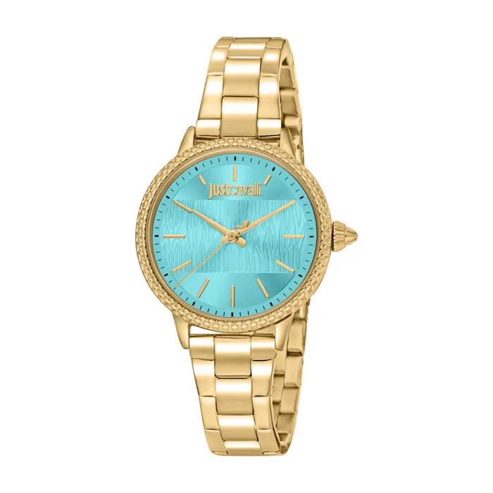 Watches Just Cavalli Just Cavalli Womens Gold Watch with Turquoise Dial