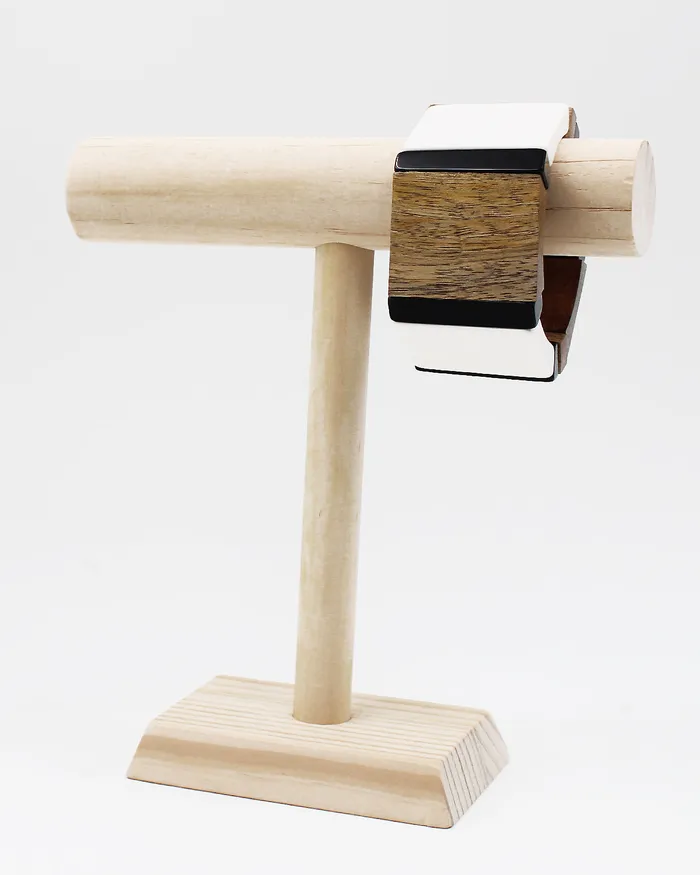 Wood Resin Block Stretch Bracelet 072022 Bracelets