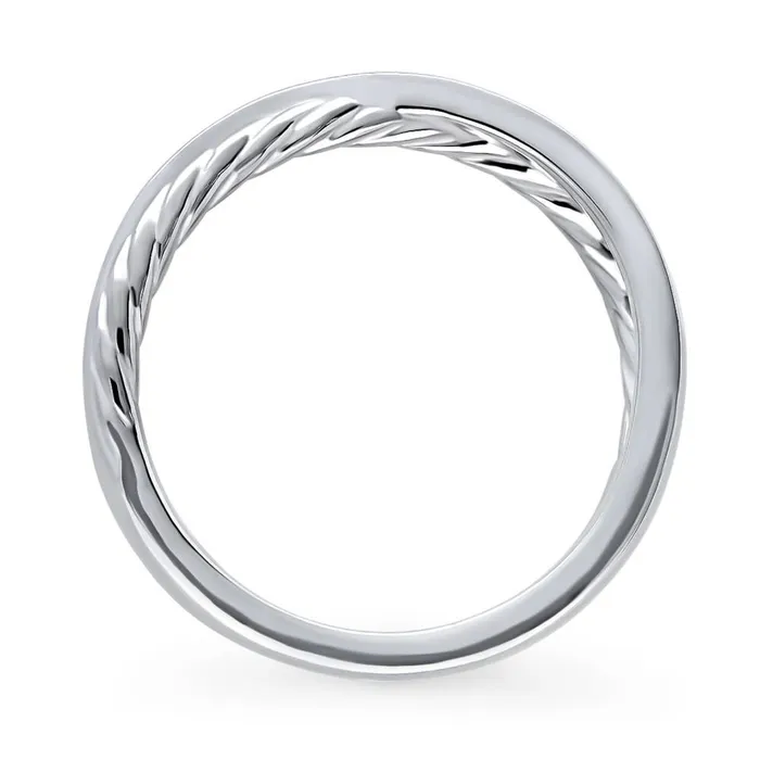 Woven Criss Cross CZ Ring in Sterling Silver BERRICLE Rings